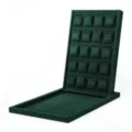Groene fluwelen 20 slots horloge display lade, horloge organizer standhouder voor winkel. - Horizontale groene displayset (20 vakken)