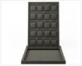 Donkergrijze horloge display tray met 20 sleuven, fluwelen organizer standaard voor sieraden. - Horizontale grijze displayset (20 vakken)