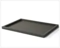 Donkergrijze fluwelen sieraden display-tray, horloge opbergorganizer doos voor vitrine. - Grijze lege tray (53x37)