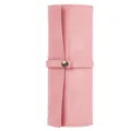 Bolso rollo de cuero rosa para correa de reloj estuche organizador de almacenamiento de viaje botón. - Rosa