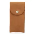 Premium crazy horse leather protective sleeve case for smart watch storage simple design - Brown