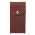 Wine red leather watch pouch sleeve case for apple watch minimalist design stylish accessory - Burgundy