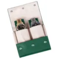 Groene PU lederen 2-slots horloge rol reisetui draagbare luxe polshorloge opbergtas - Groen en wit met 2 horlogevakken