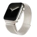 Roestvrijstalen mesh metalen vervangende horlogeband compatibel met Apple Watch zilver. - Sterrenlicht