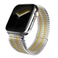 Roestvrij staal metalen mesh horlogeband, tweekleurige zilver gouden ketting horlogeband. - Zilver en Goud