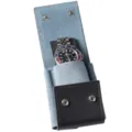 Draagbare reisetui voor één horloge van zwart en blauw PU-leer met zachte suède voering. - Grijs & blauw 1 horlogevak