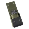 Draagbare groene fluwelen horloge reisetui enkel vak horloge opbergtas met drukknoppen - Grijs & groen 1 horlogevak