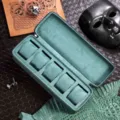 5-Slot Green Watch Travel Case, Portable Zipper Storage Box for Men Luxury Wristwatches - 5-Slot / Green