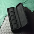 Portable 5-slot watch travel case, black leather zipper watch storage box organizer for mechanical. - 5-Slot / Black