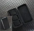 Portable 3-slot watch storage box, black zipper travel watch case organiser for men. - Genuine Leather 3-Slot / 3-Slot / Black