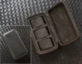 Portable 3-slot watch travel case, dark brown leather zipper wristwatch storage box organizer. - Genuine Leather 3-Slot / 3-Slot / Coffee