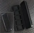 Black 5-slot watch travel case, portable leather wristwatch storage box organizer for men. - Genuine Leather 5-Slot / 5-Slot / Black