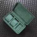 Portable watch storage box green multi-slot travel watch case for mechanical watches. - 2-Slot with Ring Pillow / Green