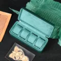 Green leather 4-slot watch box portable travel watch case mechanical watch storage container display - 4-Slot / Green