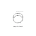 Titanium G23 D-ring segment piercing earring detail view, 1.2mm gauge and 8mm inner diameter. - Multi-layer Cross Style (TIE24151) / 1.6x8mm