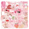 Cute pink aesthetic sticker pack for journaling, luggage, and DIY laptop decor set. - Pink Fun Park (YCK029) / 50 Pieces/Pack