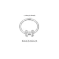 Titanium hinged segment ring detail with cute bow design for body piercing and ear studs. - Bowknot Piercing Ring (TIE24179) / 8mm / Silver