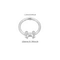 Titanium steel bow piercing ring body jewelry 10mm diameter 1.2mm thickness cartilage - Bowknot Piercing Ring (TIE24179) / 10mm / Silver