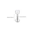 Titan Labret Piercing Stecker mit klarem Zirkonia Stein und detaillierten Maßen. - Runder 4-Zacken-Stil (TIE24266-ST) / 1.2*10mm / Silber