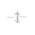 Titan Labret Lippenpiercing Stecker mit Kristall Cluster, 10mm Länge 1.2mm Stärke Schmuck. - 3-Steine Cluster-Stil (TIE24267-ST) / 1.2*10mm / Silber