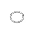 Titanium pyramid hinged segment ring piercing jewelry detail shot, sleek metallic finish. - TIE24138-ST-1.2*6平