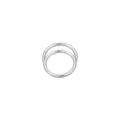 Detailed close-up of titanium multi-layer piercing ring, 1.2mm bar, 8mm hoop earring. - Multi-layer Cross Style (TIE24151) / 1.6x10mm