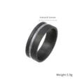 Bague minimaliste en titane noir pour homme avec insert texturé, largeur 0.8cm, bijoux modernes. - Style Texturé Minimaliste (TIR2425-BL-B)