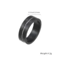 Herren minimalistischer Reintitan Ring mit Einsatzlinie, schlichter schwarzer Schmuck. - Schwarz Matt Feine Linien Stil (TIR2418-BL-B)