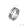 Reiner Titan Herren minimalistischer Ring mit elegantem Design, langlebiger Schmuck Accessoire. - Silber Gebürsteter Inlay-Stil (TIR2418-ST-R)