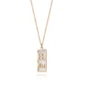 Roségold Titan Stahl Halskette mit rechteckigem Anhänger und funkelndem Kristallstein. - Stil N1056-B