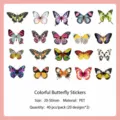 Paquete de pegatinas PET de mariposa colorida manualidades de diario decorativo 40 piezas - Macaón Colorido / 40 Piezas/Paquete