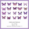 Set de pegatinas PET de mariposa morada, 40 piezas con 20 diseños, ideal para diarios. - Mariposa Iris / 40 Piezas/Paquete