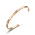 Roségoldene offene Armspange mit graviertem Promise Forever Text und funkelndem Zirkonstein - Promise Forever Graviert / Roségold (B1434)