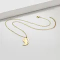 Gold-plated titanium steel yin yang half heart friend necklace minimalist clavicle chain - Friends Half Heart Gold (N1506-B)