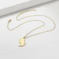 Gold titanium steel best friend necklace for sister, big sis pendant clavicle chain jewelry. - Big Sis Half Heart Gold (N1507-B)