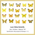 Set de pegatinas de mariposa dorada PET impermeable para diario scrapbooking DIY - Mariposa Media Luna / 40 Piezas/Paquete