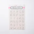 Perlen Buchstaben Aufkleber für Tagebuch, dekorative PET Sticker zum Basteln und DIY Kunst - Alphabet / Gebrochenes Weiß