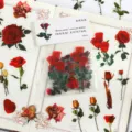 Secret Garden Serie Rosen PET Aufkleber 40Stk wasserdichte Blumen Planer Deko Schreibwaren - Leidenschaftliche Rose / 40 Stück/Packung