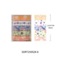 Cute Washi Tape Set 5 Rolls Decorative Pastel Floral Stars Patterns DIY Stationery Craft - Strawberry Cream Puff Style (SDRT250528-8) / 5 Rolls