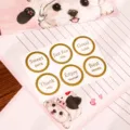 Adhesivos de sellado lindos con bordes dorados y textos dulces para regalos y decoración - Pegatina de sellado