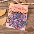 Holographic crystal leaf stickers set of 12 for DIY journaling scrapbooking decoration - Trace Starlight
