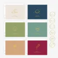 Minimalistische wenskaarten set met goudfolie en enveloppen voor cadeaus en feesten - Eenvoudige Tijd