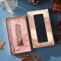 Élégant marque-page en métal creux en laiton avec boîte cadeau rose, idéal pour les étudiants. - Fleur de Pêcher (En Boîte)