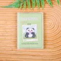 Simpatico mini taccuino tascabile con copertina panda verde, raccoglitore trasparente portatile. - Panda Buongustaio