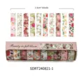 Set de ruban adhésif Washi décoratif 10 rouleaux 1.5cm motif floral scrapbooking fournitures - Série Florale Rose Vintage Un