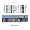 Set de rubans Washi 10 rouleaux motif floral botanique ruban adhésif décoratif pour journal - Série Florale Rose Vintage Quatre