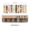 Lot de 10 rouleaux de ruban adhésif Washi motif floral vintage pour carnet scrapbooking DIY. - Série Florale Rose Vintage Cinq