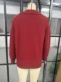 Damen einfarbiger Strickpullover Langarm Rollkragen Winter Casual Strickware Oberteil - Ziziphusrot