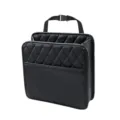 Organizador de respaldo de asiento de coche de cuero PU bolsa colgante acolchada negra diseño - Negro