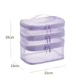 3-Schichten Netz Kosmetiktasche Tragbarer Organizer Mehrschichtige Make-up Tasche Lila - Dreilagig / Lila